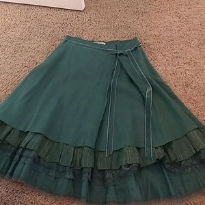 Free People turquoise layered skirt
